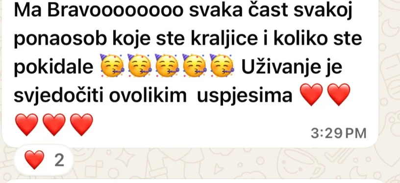 Screenshot poruke iz grupe