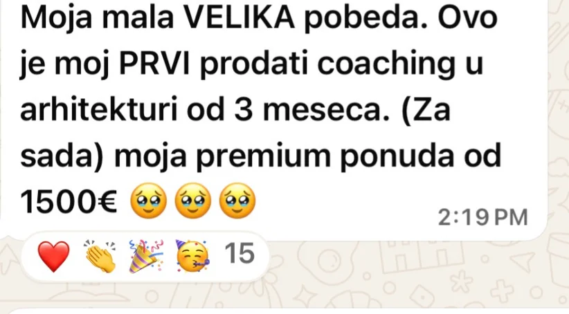 Screenshot poruke